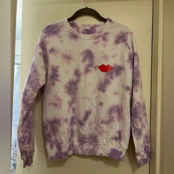 Clare V Sweaters Clare V Sweatshirt In Violet Tie Dye W Poppy